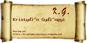 Kristyán Gyöngyi névjegykártya