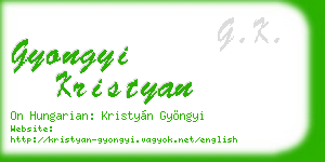 gyongyi kristyan business card