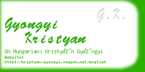 gyongyi kristyan business card